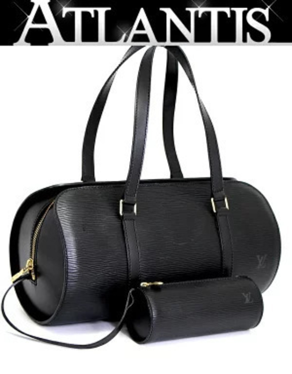 Louis Vuitton Soufflot Handbag Epi Leather Black